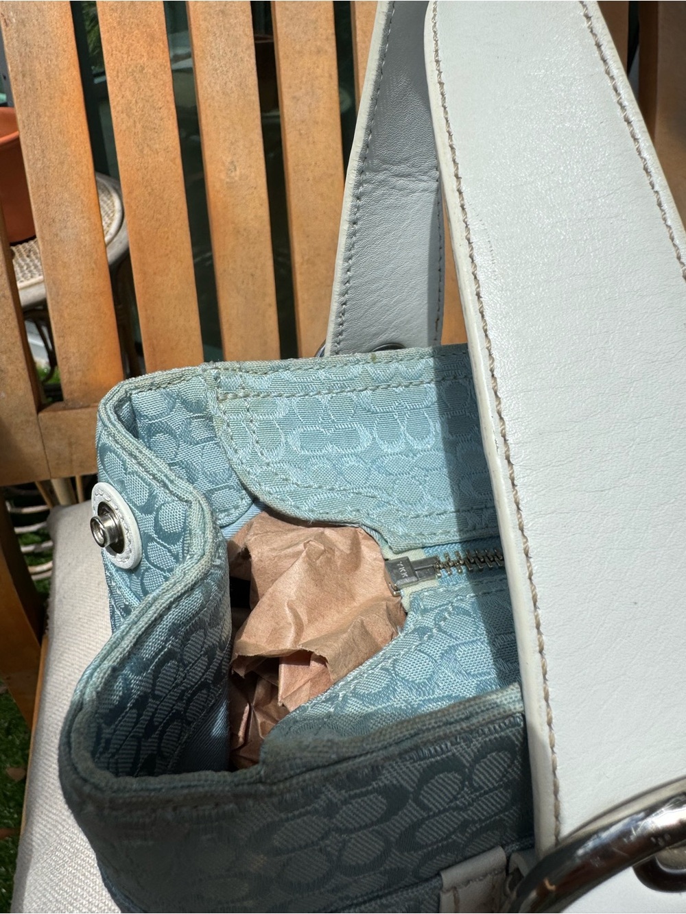 Coach Soho Signature Tote Baby Blue Y2K with COA - Picture 6 of 12